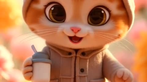 Cutest Walking Kitten Ever! 🍼💙 With Style and Swagger