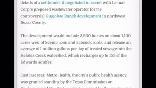 TEXAS 1 million gallons of sewage PER DAY is about to be dumped into an aquifer