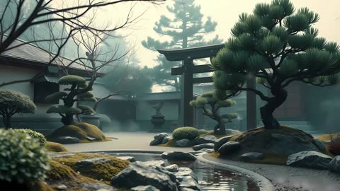 Zen Garden Bliss: Serene Amber Leaves & Relaxing Zen Music for Deep Relaxation & Peace