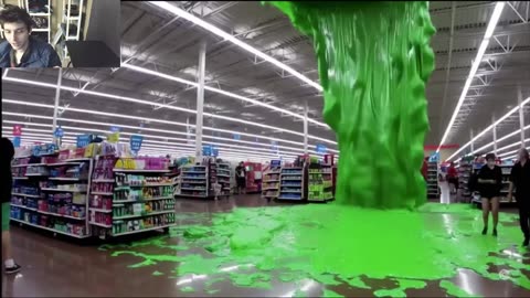 Outtake #1,130 Of The Large Green Slime Spill In A Walmart Supercenter Fake Funny Parody Video