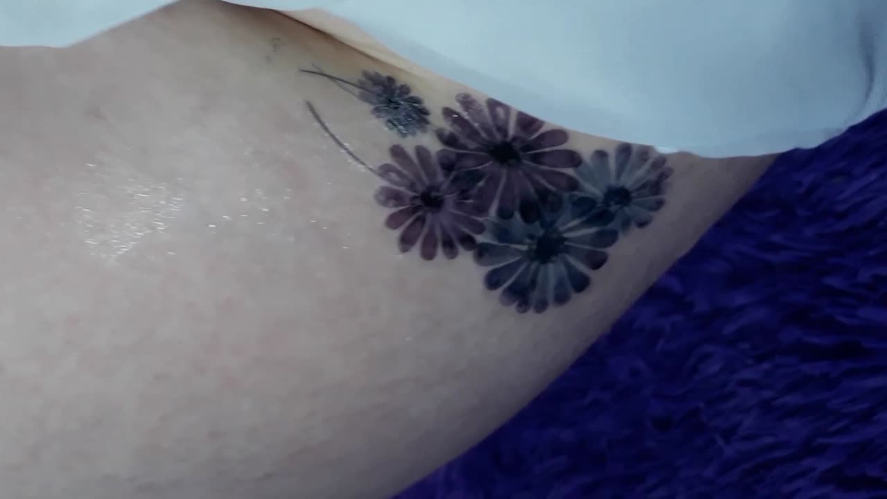 blue flowers temporary tattoo sticker magic art design