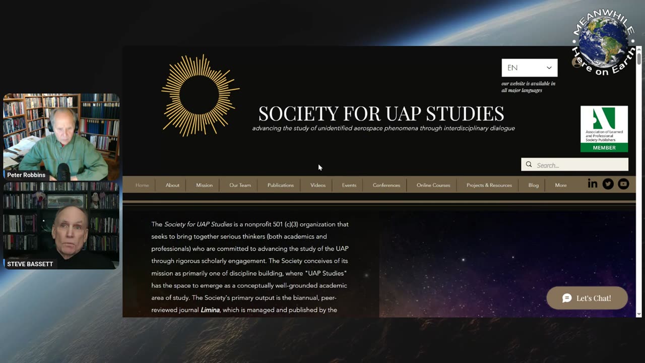 Peter Robbins interviews Stephen Bassett: Society for UAP Studies