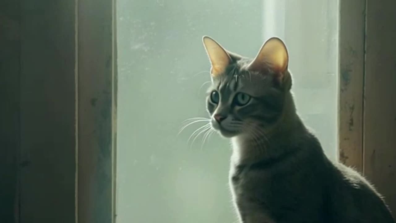 Reflection of Loneliness – Sad Lean Cat