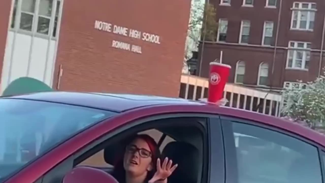 When I was eating with friends near the car 🙄