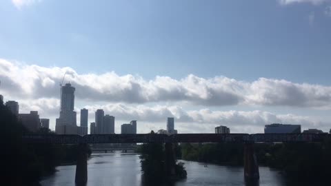 two white dragons in the sky.