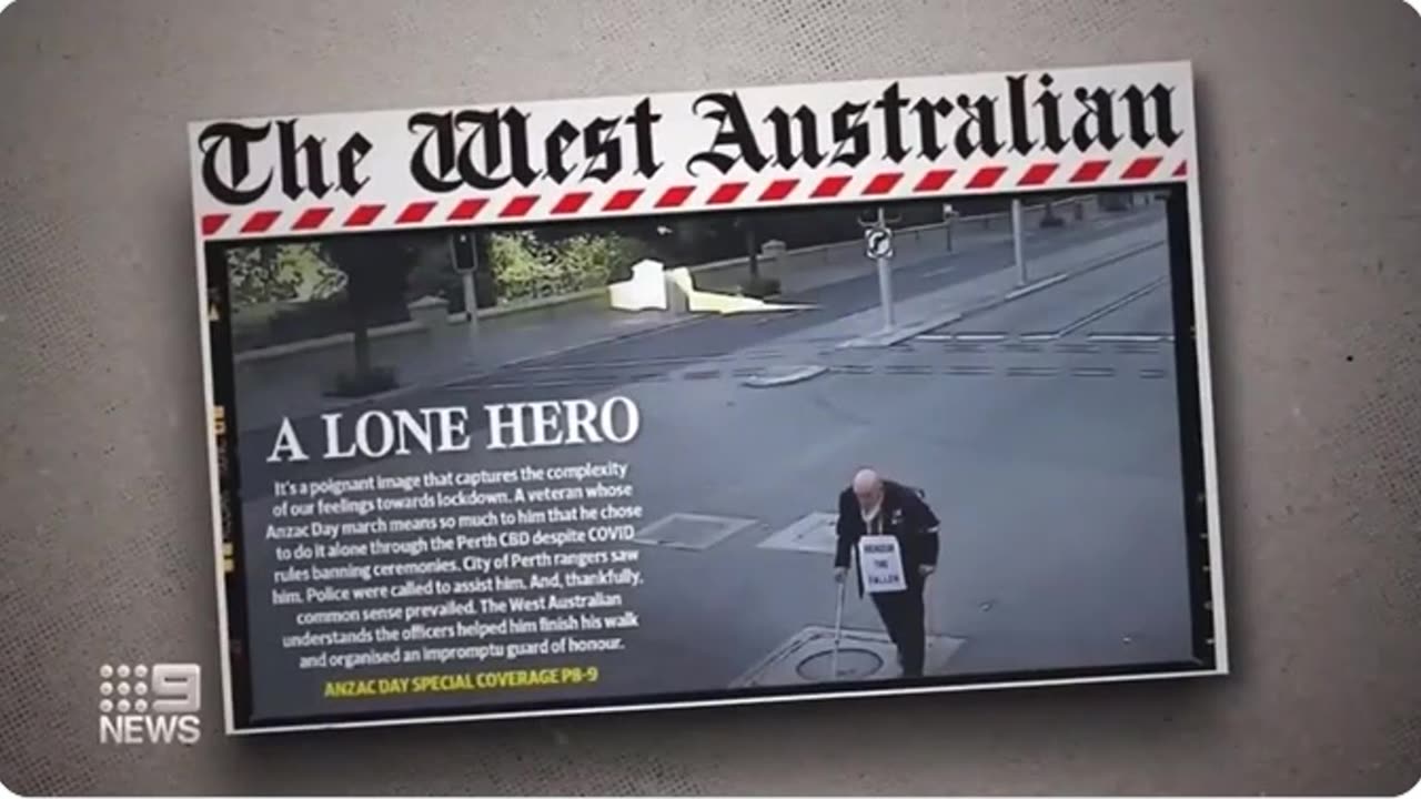 Lone Marcher on ANZAC Day During Perth Lockdown