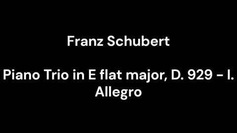 Piano Trio in E flat major, D. 929 - I. Allegro