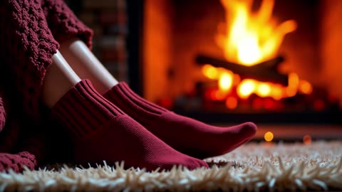 Falling Asleep In Front of the Fireplace. Relaxing Sounds. Drift into your own happiness.