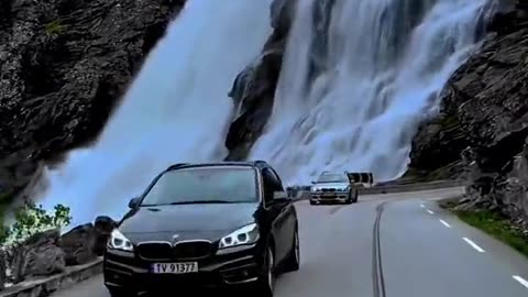 The beautiful waterfall in norway
