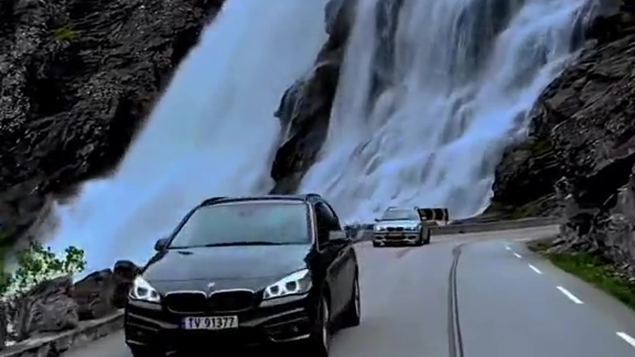 The beautiful waterfall in norway