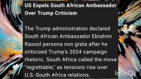 US Expels South African Ambassador Over Trump Criticism