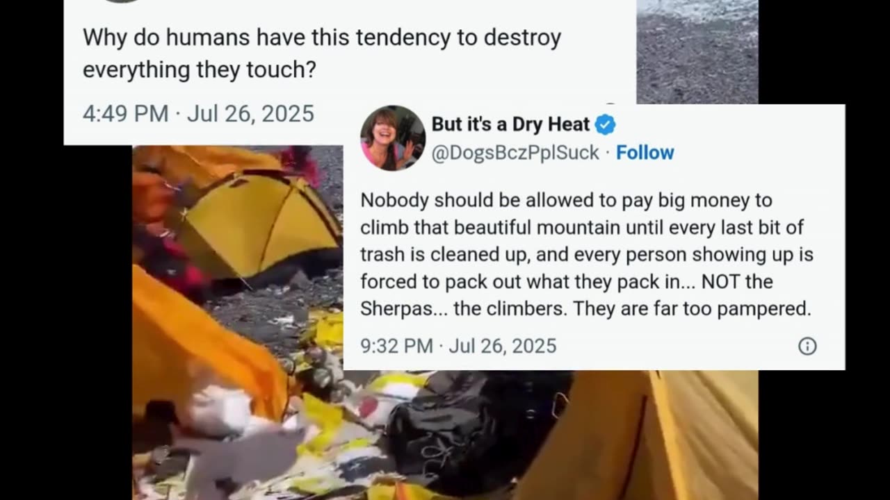 “World’s Highest Dump?” Viral Video Shows Mount Everest Base Camp Covered in Trash