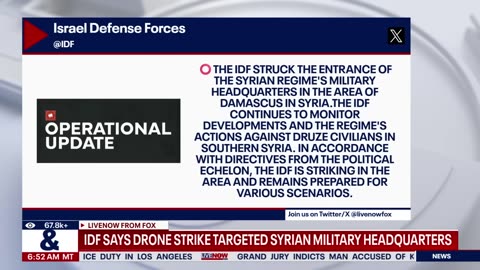 Israeli army strikes Syria's military headquarters in Damascus LiveNOW from FOX