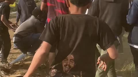 Participate Flies Off Bike During Motocross Jump