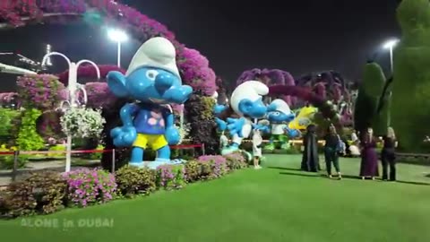 Night Miracle Garden Magical Dubai Walk 4K 🇦🇪