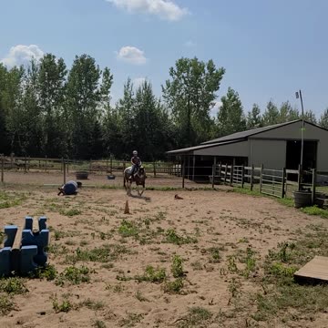 Kyla's first ride on her new partner Sky