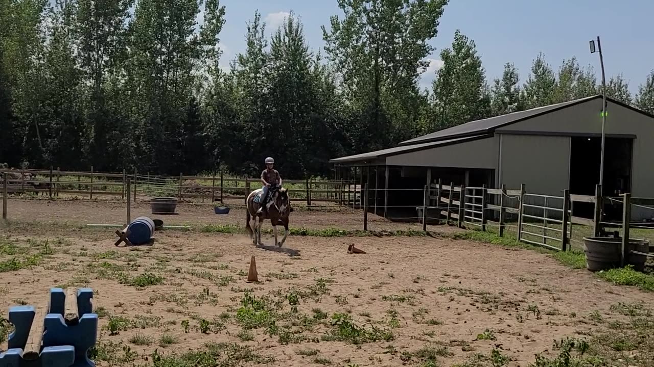 Kyla's first ride on her new partner Sky