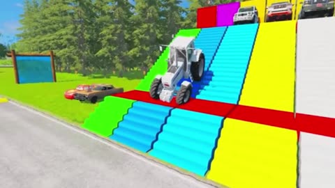 BeamNG.drive – Flatbed Trailer Cargo Fail Compilation