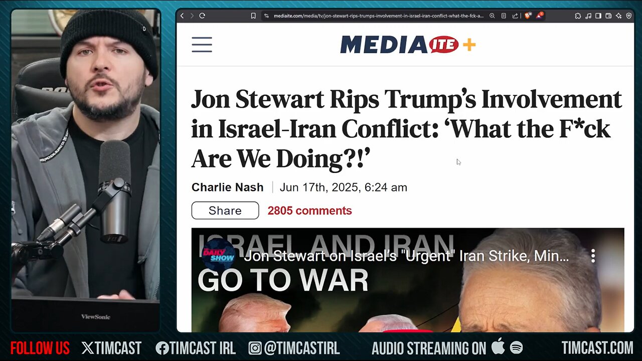Jon Stewart ATTACKS Anti War MAGA, Liberals WANT WAR With Iran And PRETEND Not To
