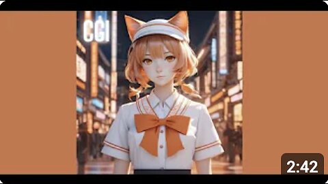 制服を着たオレンジ色のかわいいアニメの猫の女の子 [J - pop Music]
