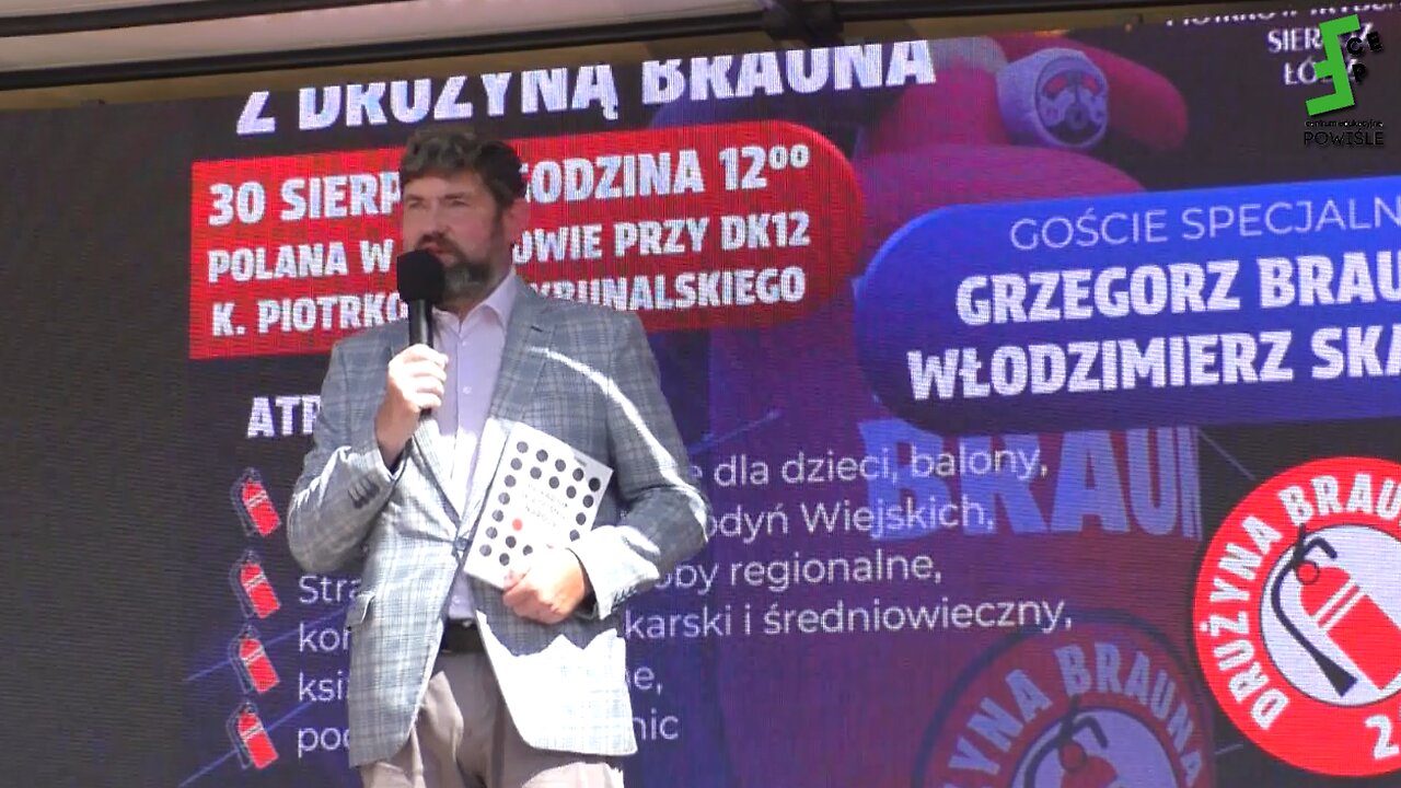 Bartosz KOPCZYŃSKI (Instytut Wiedzy Społecznej im. Karonia) na pikniku Konfederacji KORONY Polskiej