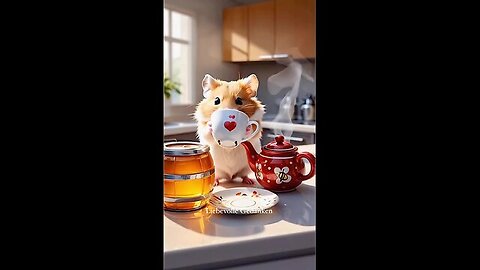 🐹 Hamster Drinking Tea with 🍯 Honey