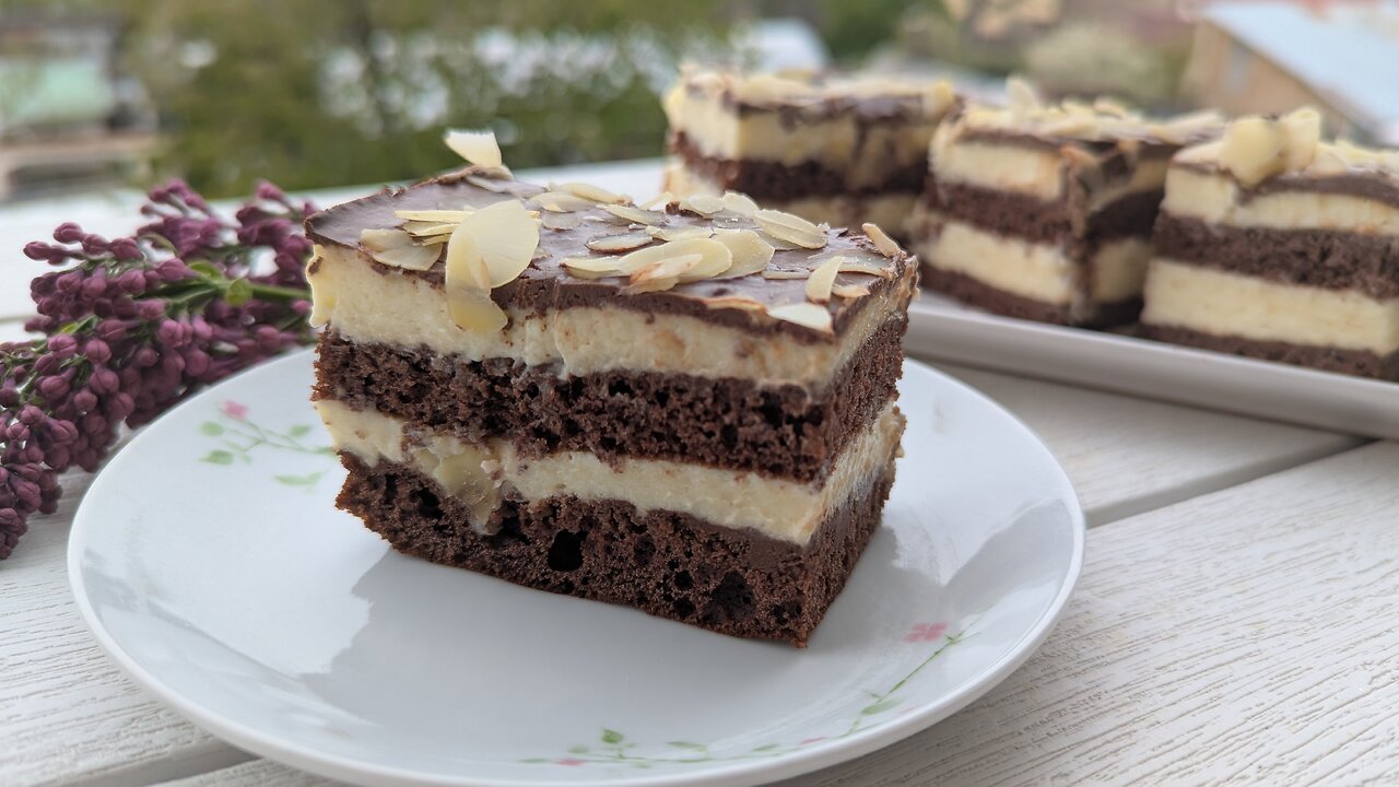 Apr 12-2025 Layered cake with milk filling and chocolate