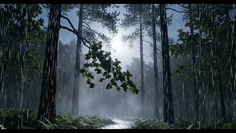 Rain in Dark Forest at Night 🌧️ Deep Sleep, Relaxation, Stress Relief, 4K Nature Sounds