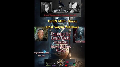 OPEN MIC- Exploring the Dream World, Messages, Visions, Visitations, With Guest Host Wayne Mallows