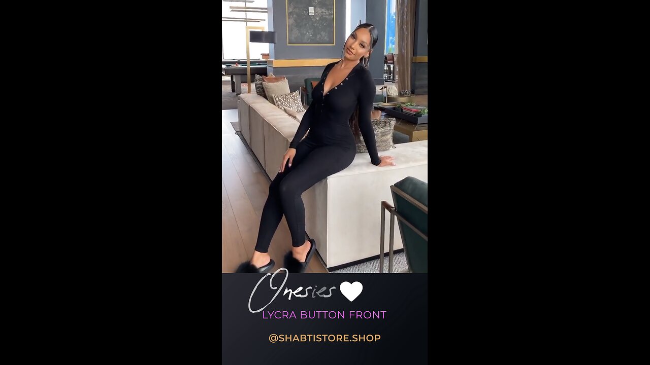 Luxury Lux V-Neck Full Sleeve Lycra Button Front Onesie🖤