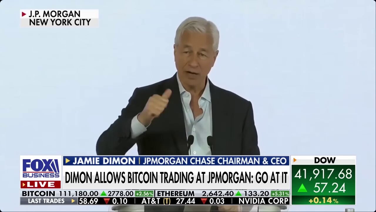 After losing out to Banks offering Bitcoin services, Jamie Dimon's JP Morgan Bank does a 180° 🏦🪙
