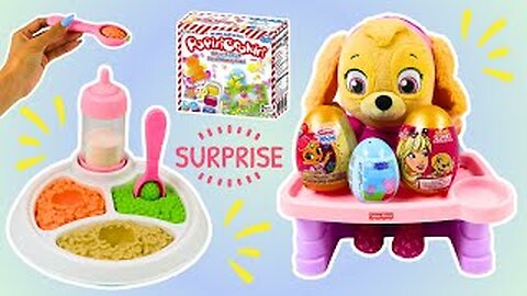 Feeding Paw Patrol Skye from Fisher Price Magic Servin Tray!
