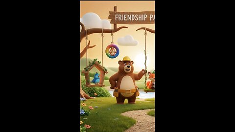 The bear built a “Friendship Park. #cartoonstory #childrensbook #animation Ai