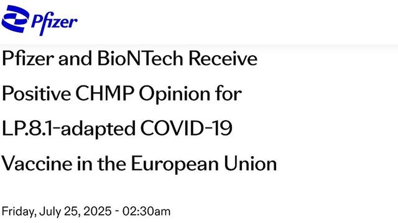 Pfizer announces freshly updated killer vaccines for Europe!