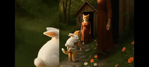 "Brave Cat Saves Cute Rabbit 🐱🐇 | Heart Touching Animal Story" #CatHelpsRabbit #AnimalRescue