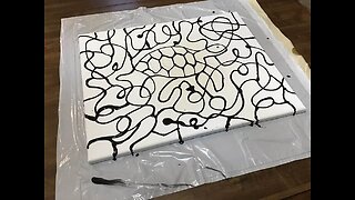 In the Studio: Line Pour Abstract