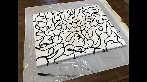 In the Studio: Line Pour Abstract