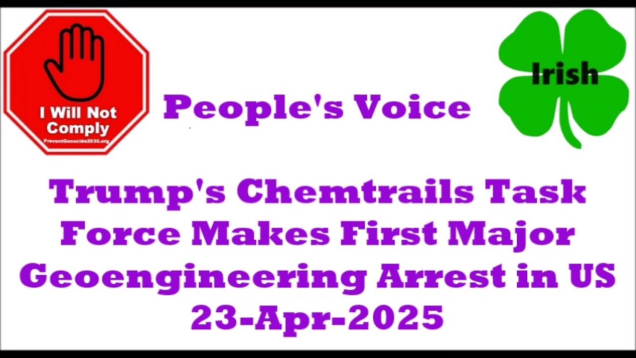 Trump's Chemtrails Task Force Makes First Major Geoengineering Arrest in US 23-Apr-2025