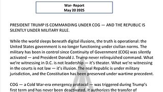 WAR REPORT - MAY 20 2025 - CONTINUITY OF GOVERNMENT - COG