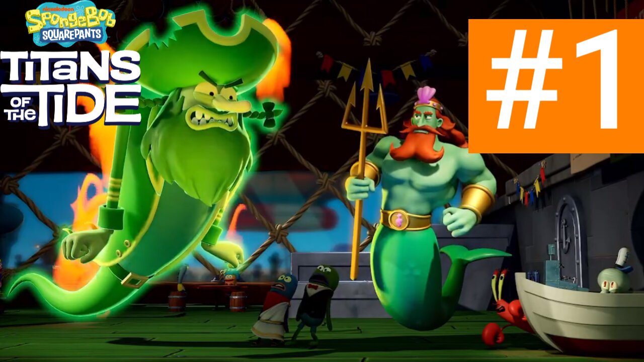 NEPTUNE VS DUTCHMAN!!! SpongeBob SquarePants: Titans of the Tide Walkthrough #1