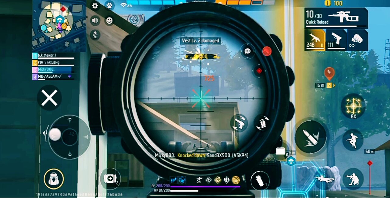 Epic Headshot in Free Fire – Long Range Knockdown with VSK94