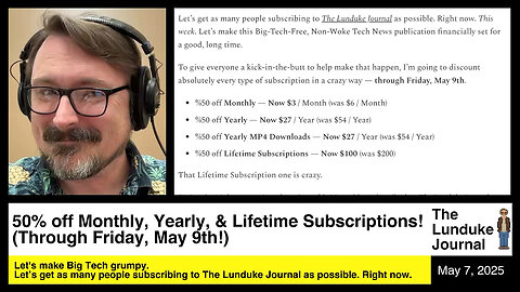 50% Off Monthly, Yearly, & Lifetime Subscriptions (Through Friday, May 9th)