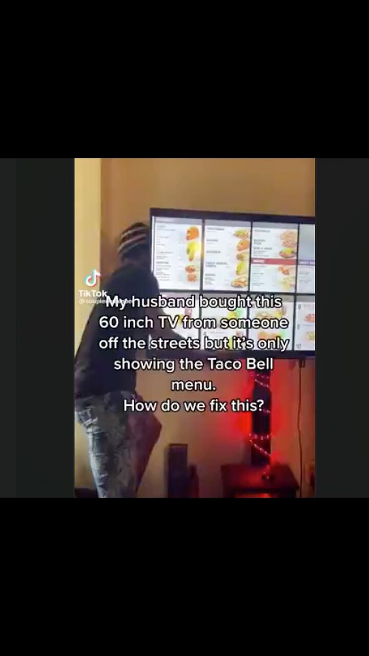 He bought a 60 inch TV off the street cheap and it works - but there is just one problem