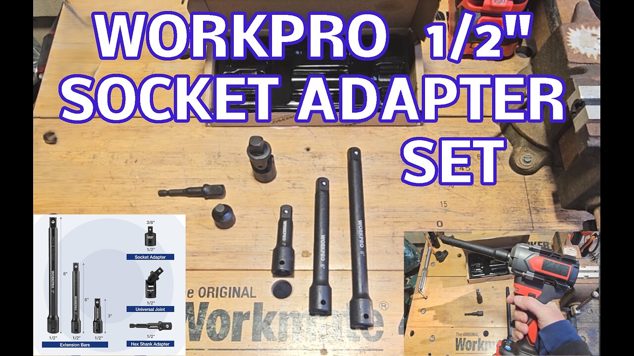 WORKPRO 6 Piece Half inch Drive Impact Socket Extension Set