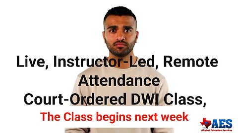 DWI Classes Next Week