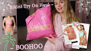Apartment Girl | Allissa Lovely BOOHOO Bikini Try On Haul 4K HD
