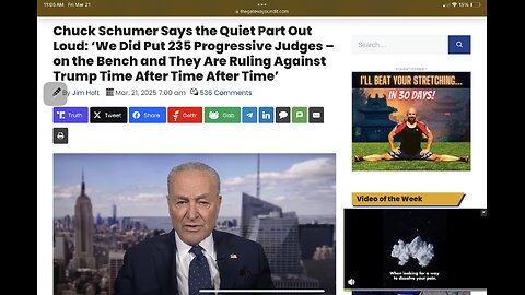 Chuck Schumer Says the Quiet Part Out Loud: ‘We Did Put 235 Progressive Judges – on the Bench