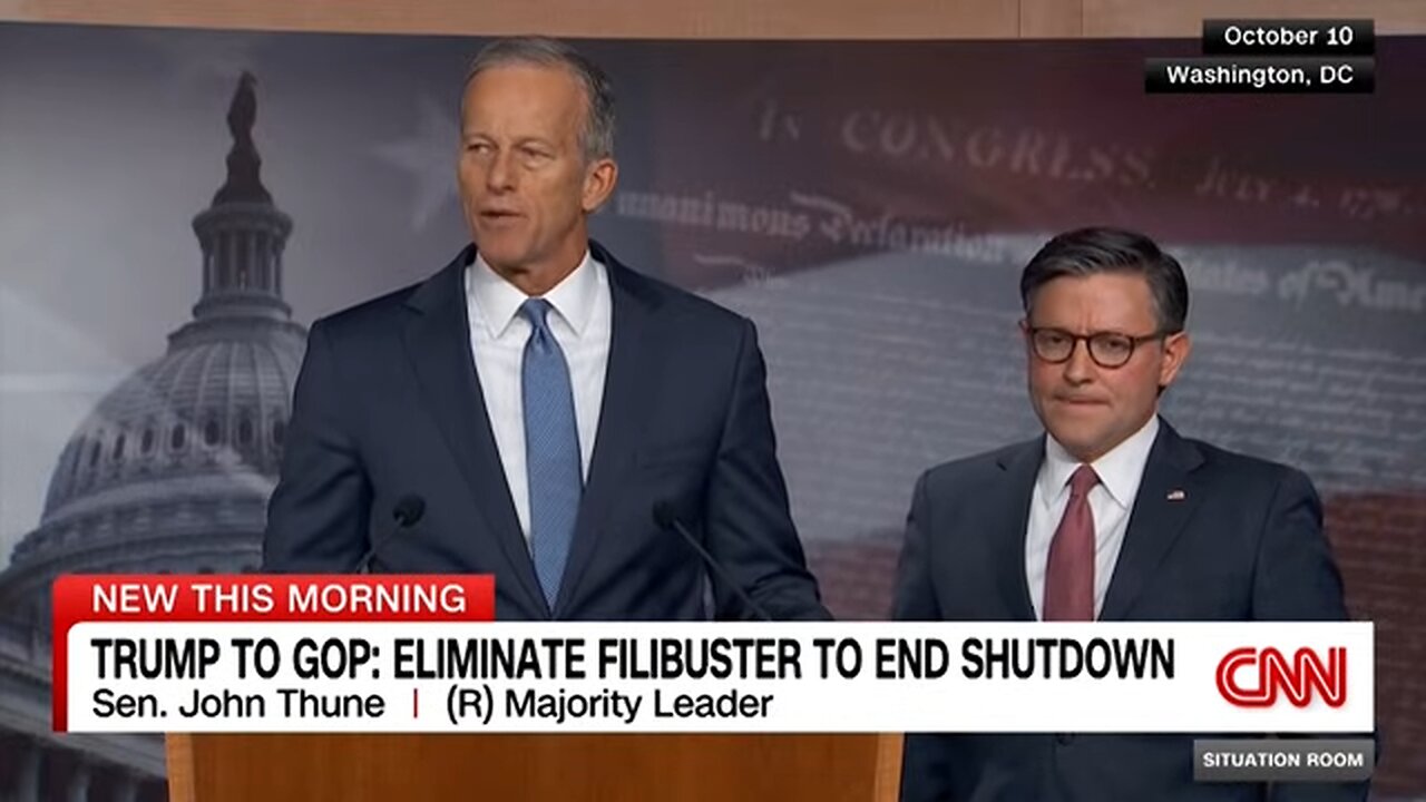 Speaker Johnson issues warning after Trump says GOP should end the filibuster