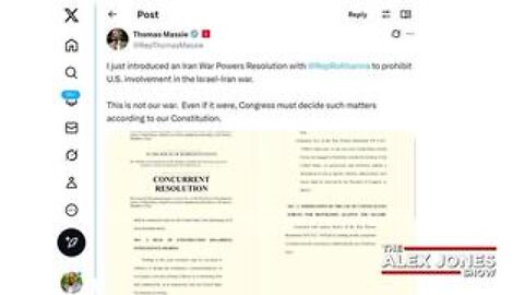Congressman Thomas Massie Introduces 'Iran War Powers Resolution' To Force Trump To Go To Congress!