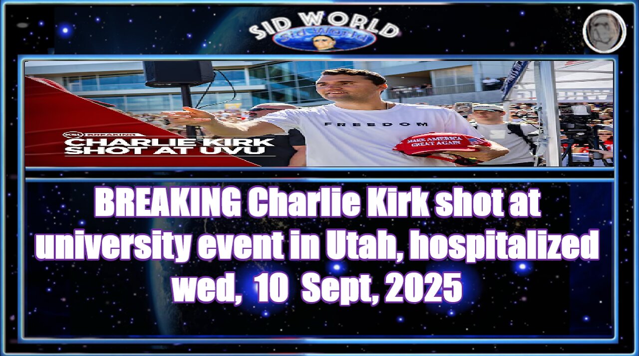 BREAKING Charlie Kirk shot at university event in Utah, hospitalized